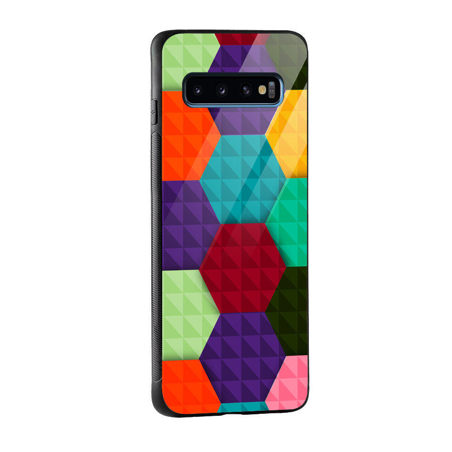 Colourful Abstract Glass Back Case for Galaxy S10