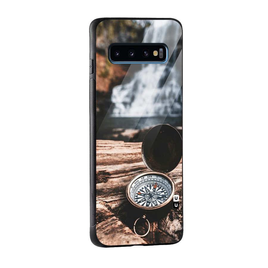 Compass Travel Glass Back Case for Galaxy S10