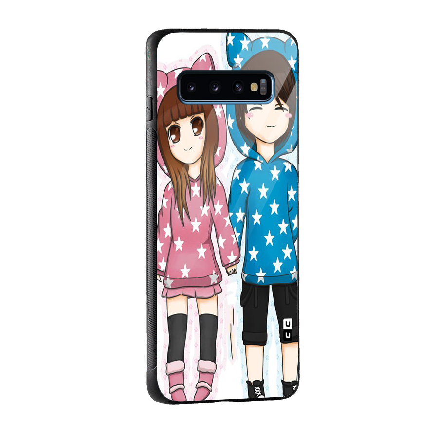 Couple In Stars Glass Back Case for Galaxy S10