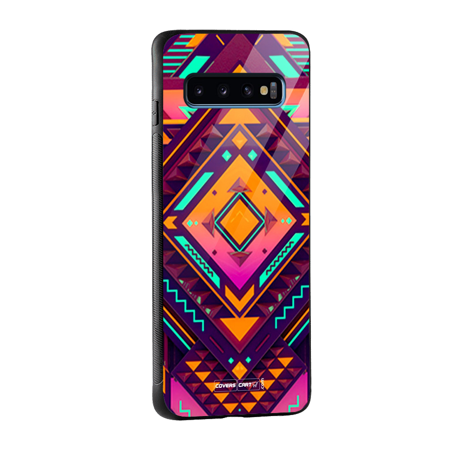 Creative Rhombus Glass Back Case for Galaxy S10
