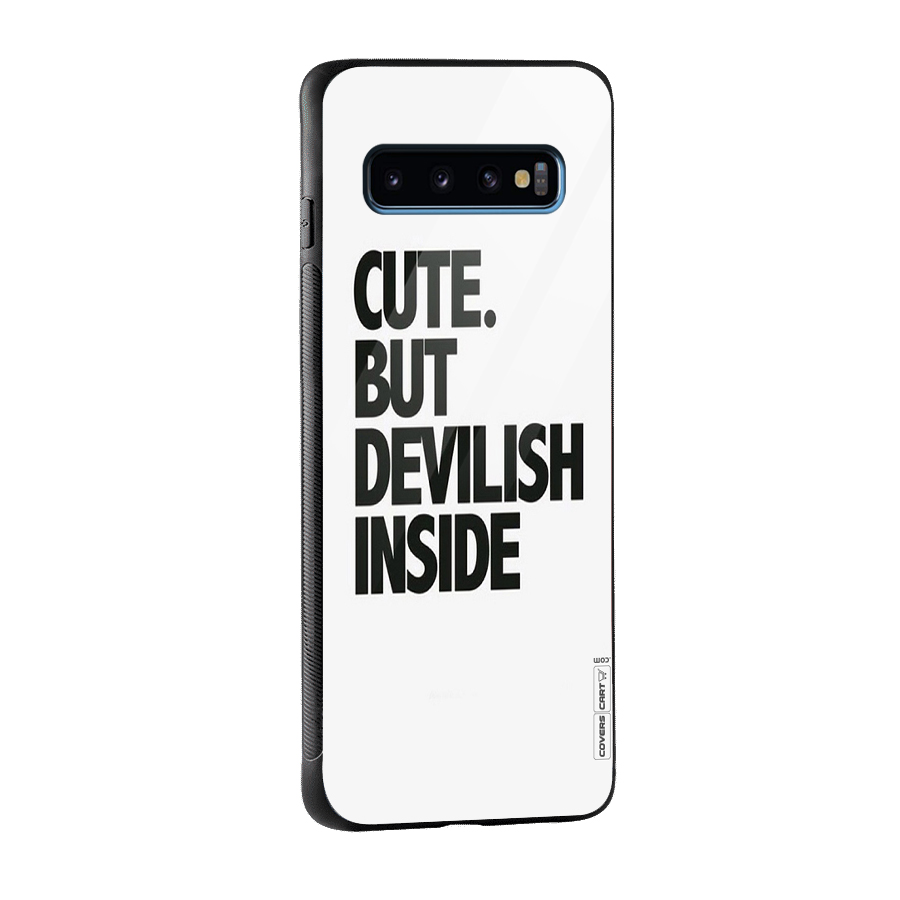 Cute But Devil Glass Back Case for Galaxy S10