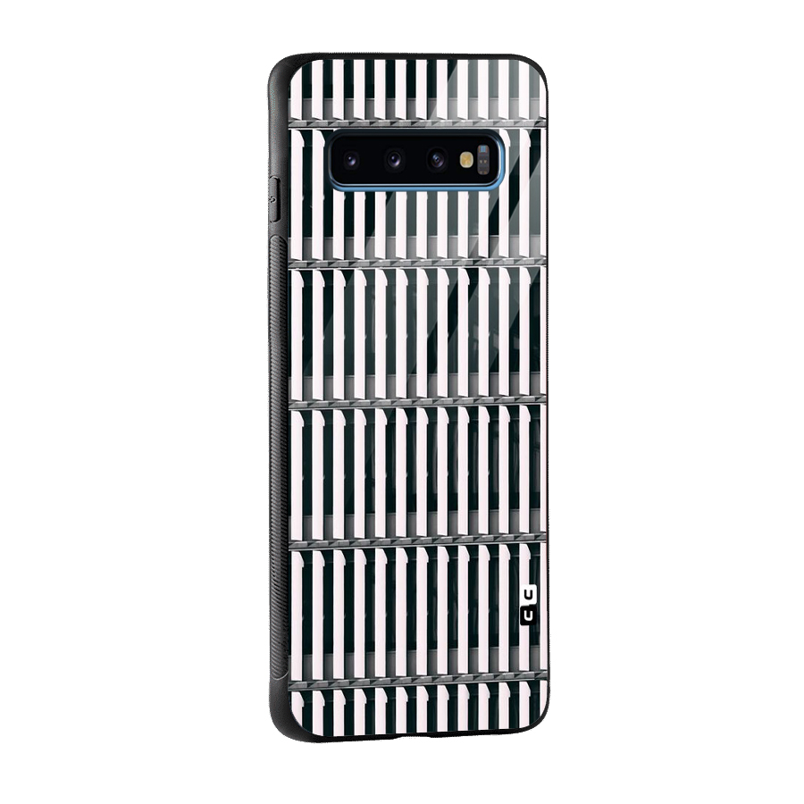 Dark Lines Pattern Glass Back Case for Galaxy S10