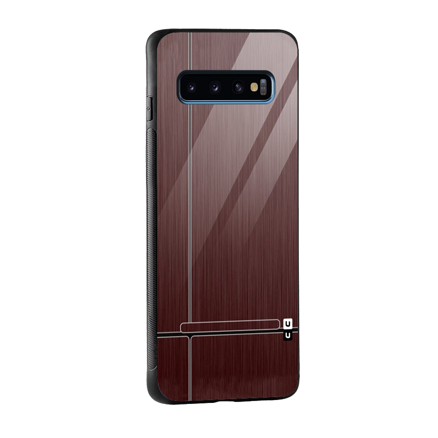 Dark Maroon Classic Design Glass Back Case for Galaxy S10