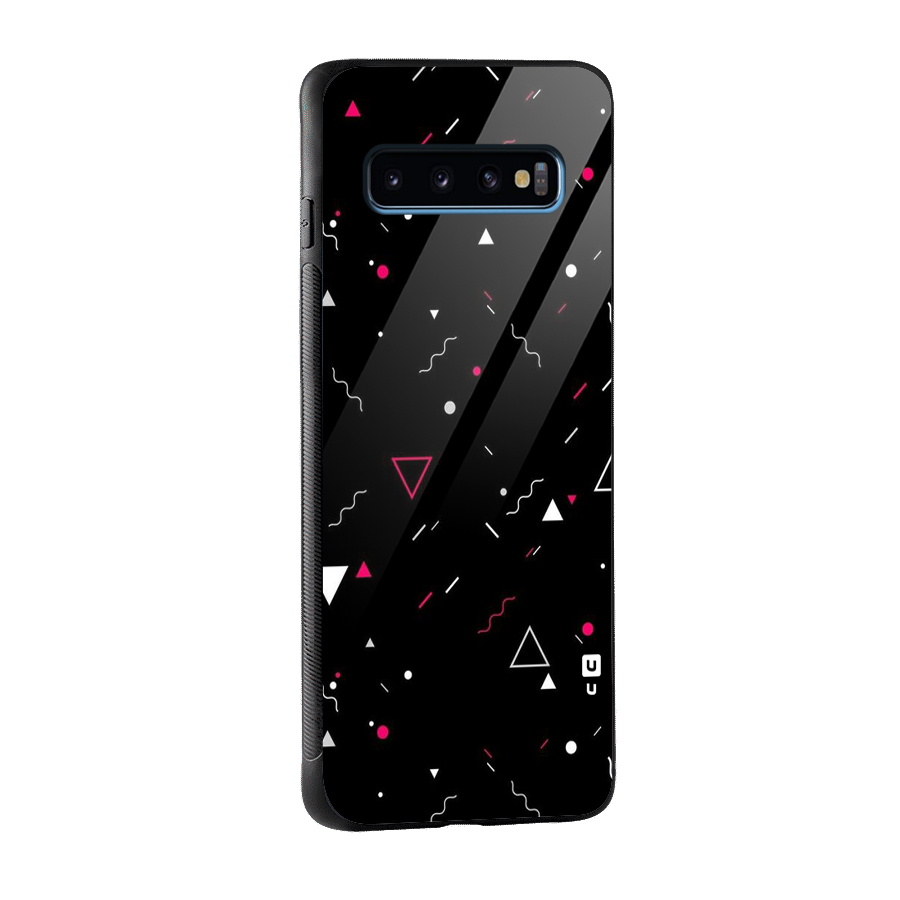 Dark Shapes Design Glass Back Case for Galaxy S10