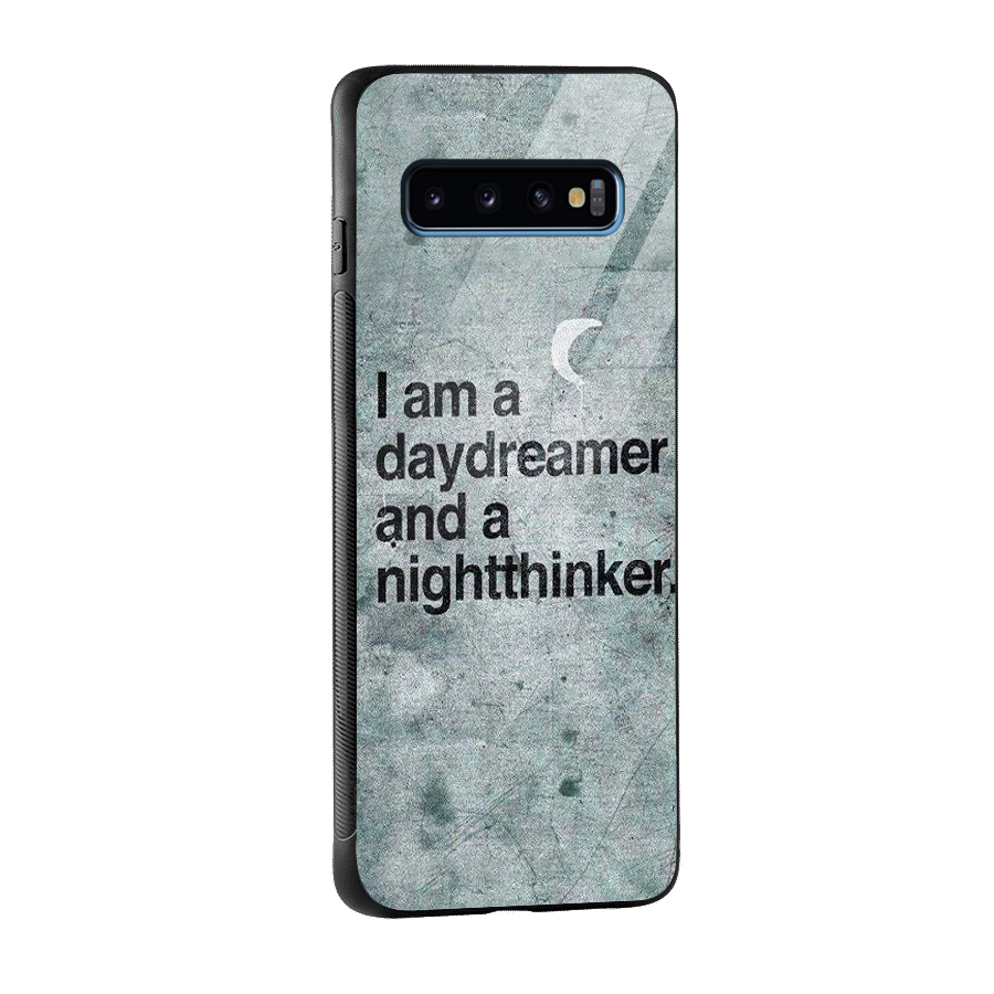 Day Dreamer Night Thinker Glass Back Case for Galaxy S10