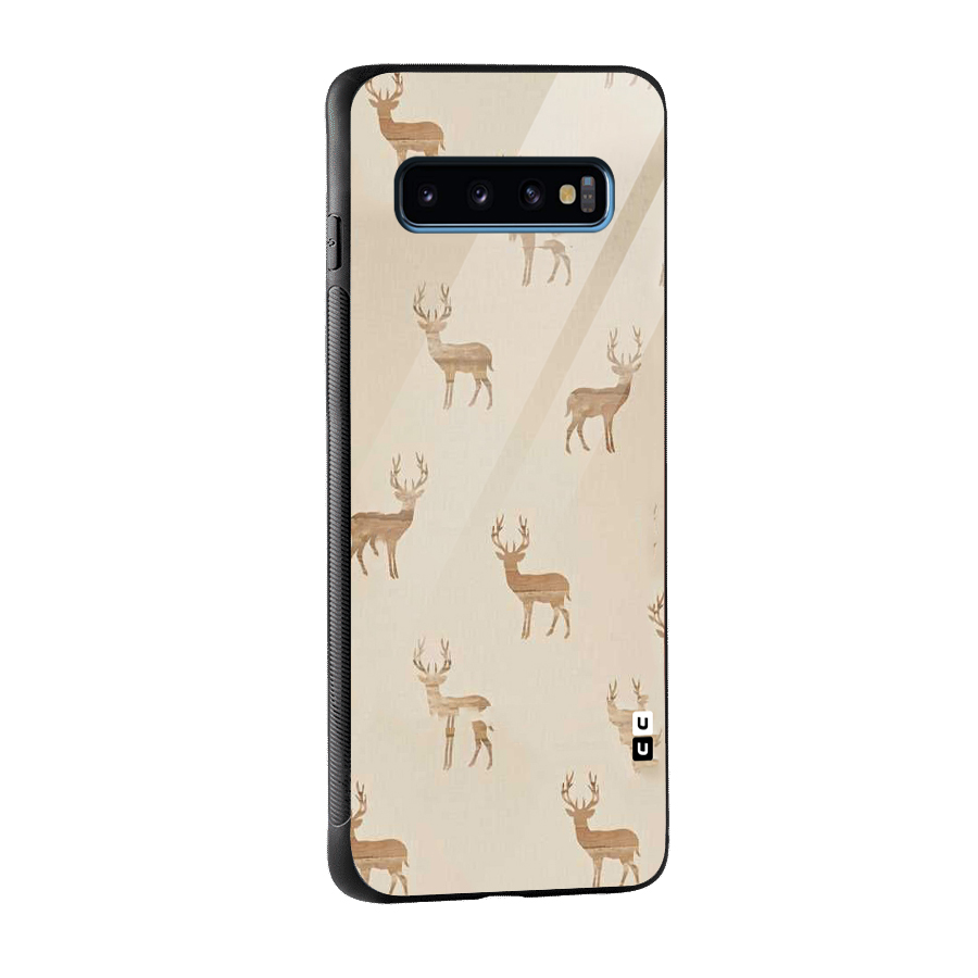 Deer Pattern Glass Back Case for Galaxy S10