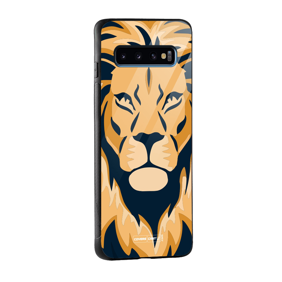 Designer Lion Glass Back Case for Galaxy S10