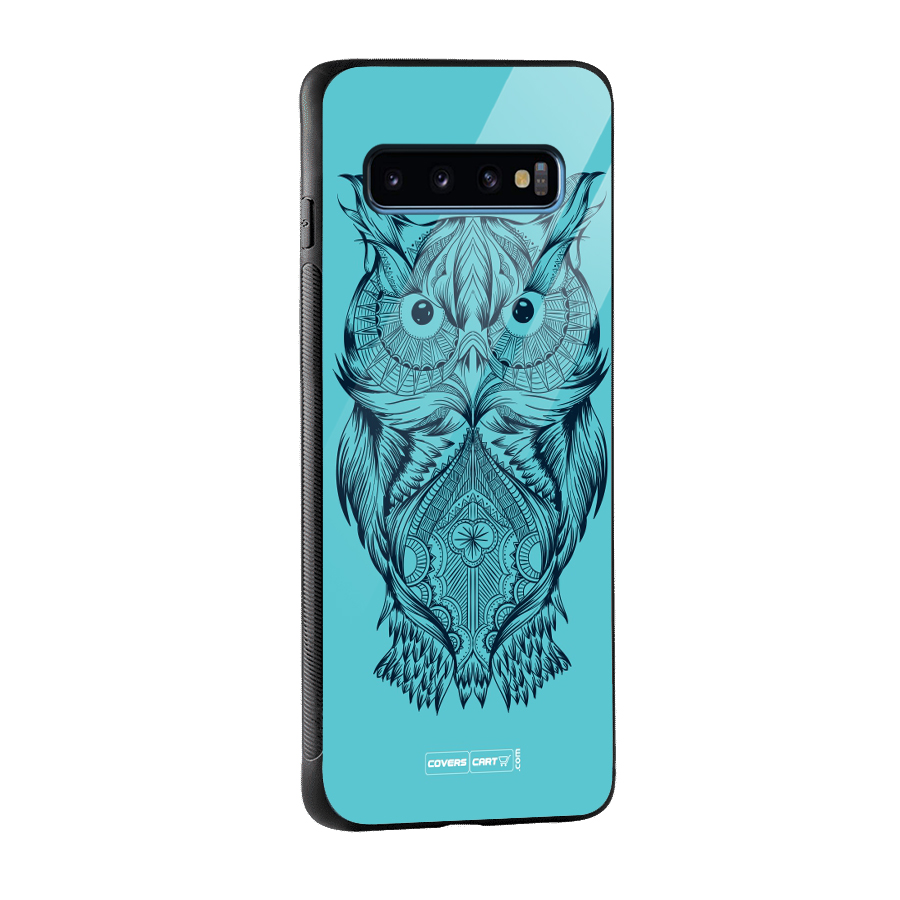 Designer Owl Glass Back Case for Galaxy S10