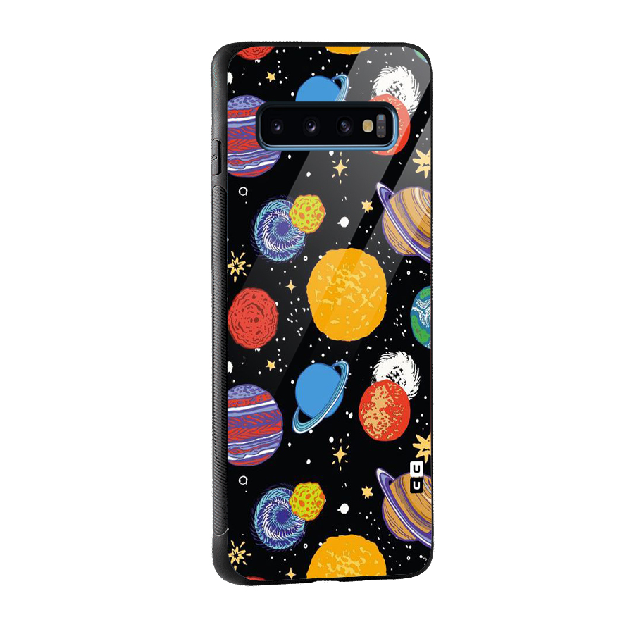 Designer Planets Glass Back Case for Galaxy S10