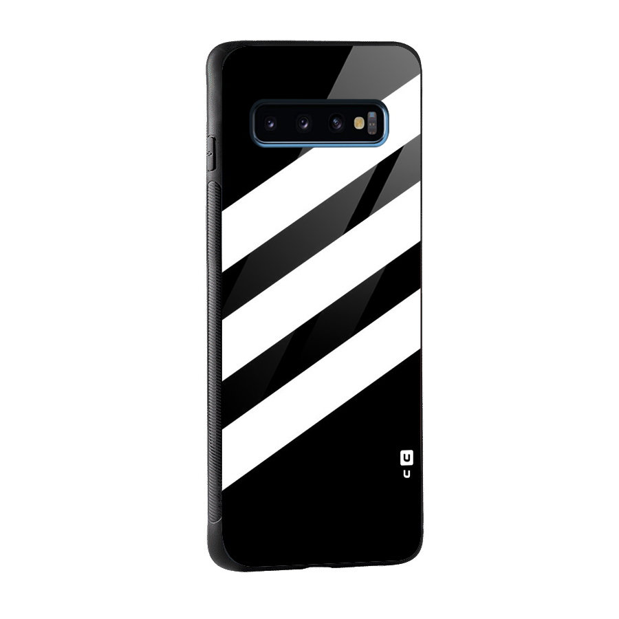 Diagonal Classic Stripes Glass Back Case for Galaxy S10