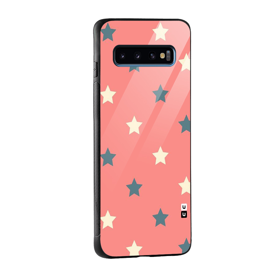 Diagonal Stars Glass Back Case for Galaxy S10