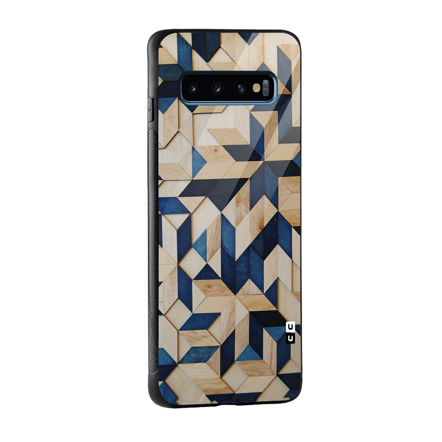 Disorted Wood Blue Glass Back Case for Galaxy S10