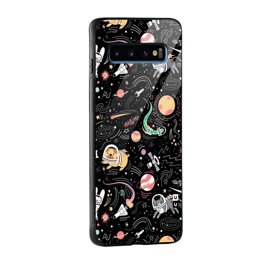 Dog Planetarium Glass Back Case for Galaxy S10