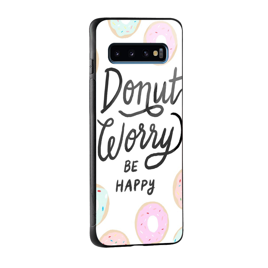 Donut Worry Be Happy Glass Back Case for Galaxy S10