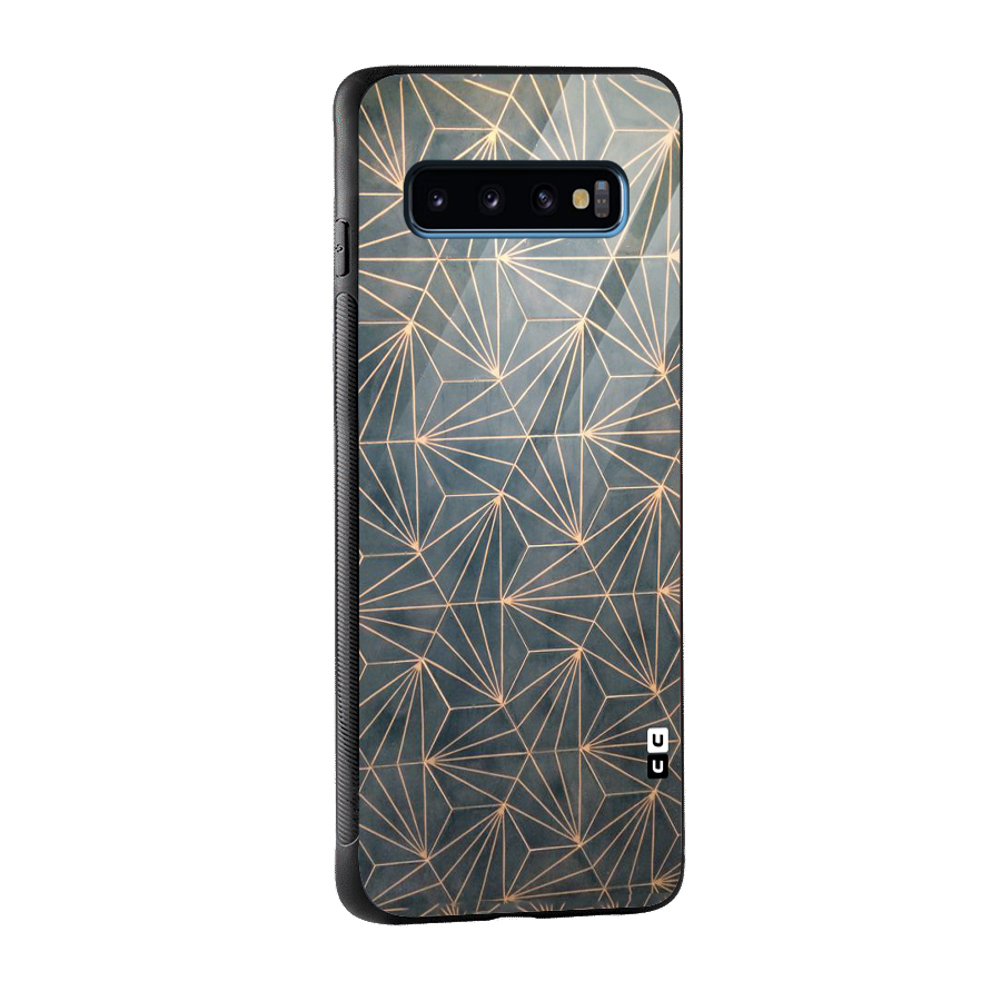 Dotted Lines Pattern Glass Back Case for Galaxy S10