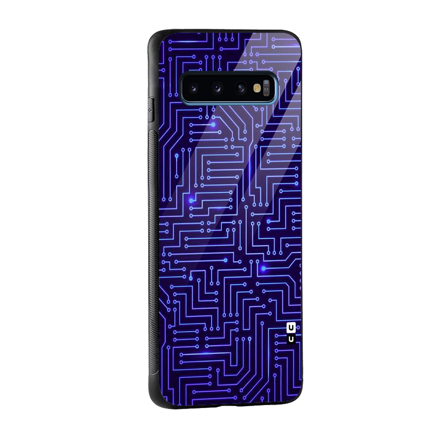 Dotting Lines Glass Back Case for Galaxy S10