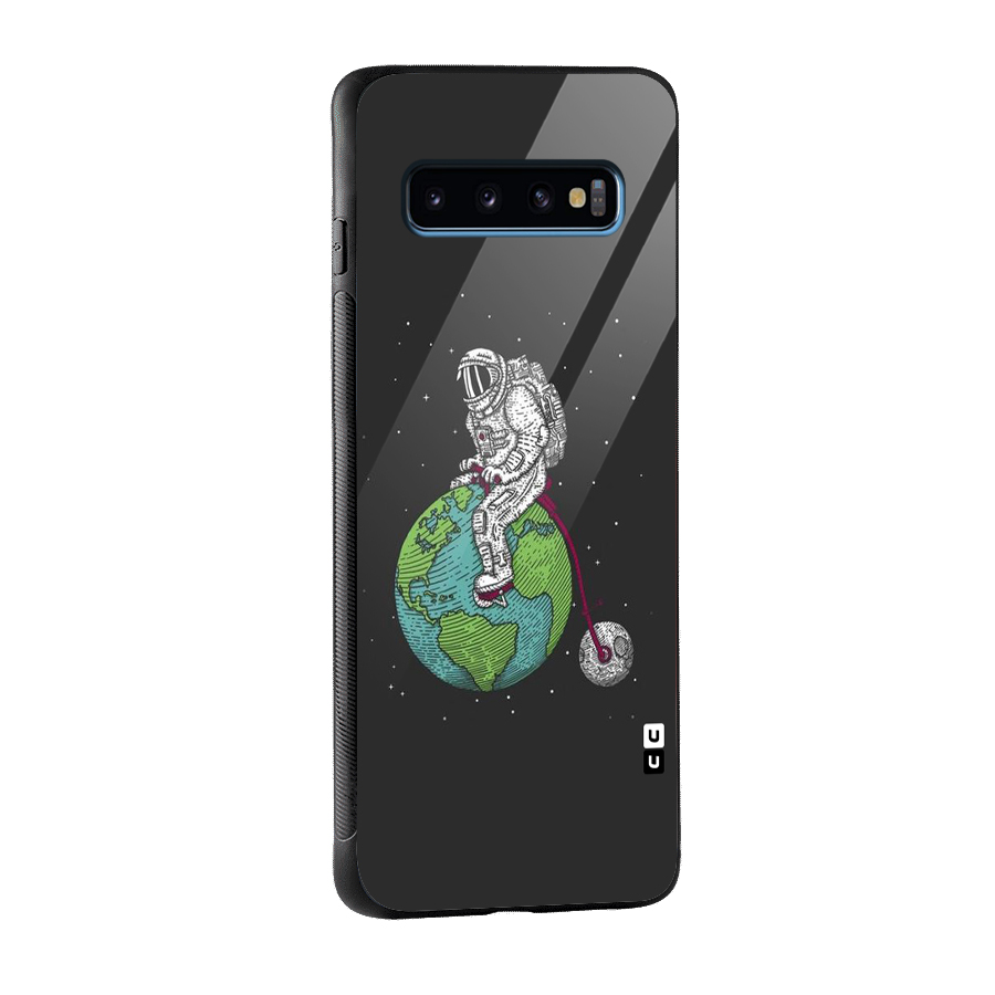 Earth Space Doodle Glass Back Case for Galaxy S10