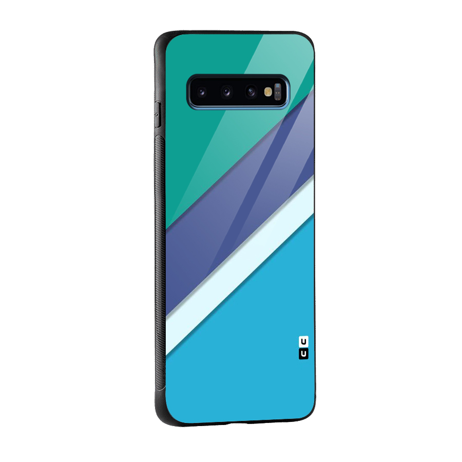 Elegant Colored Stripes Glass Back Case for Galaxy S10