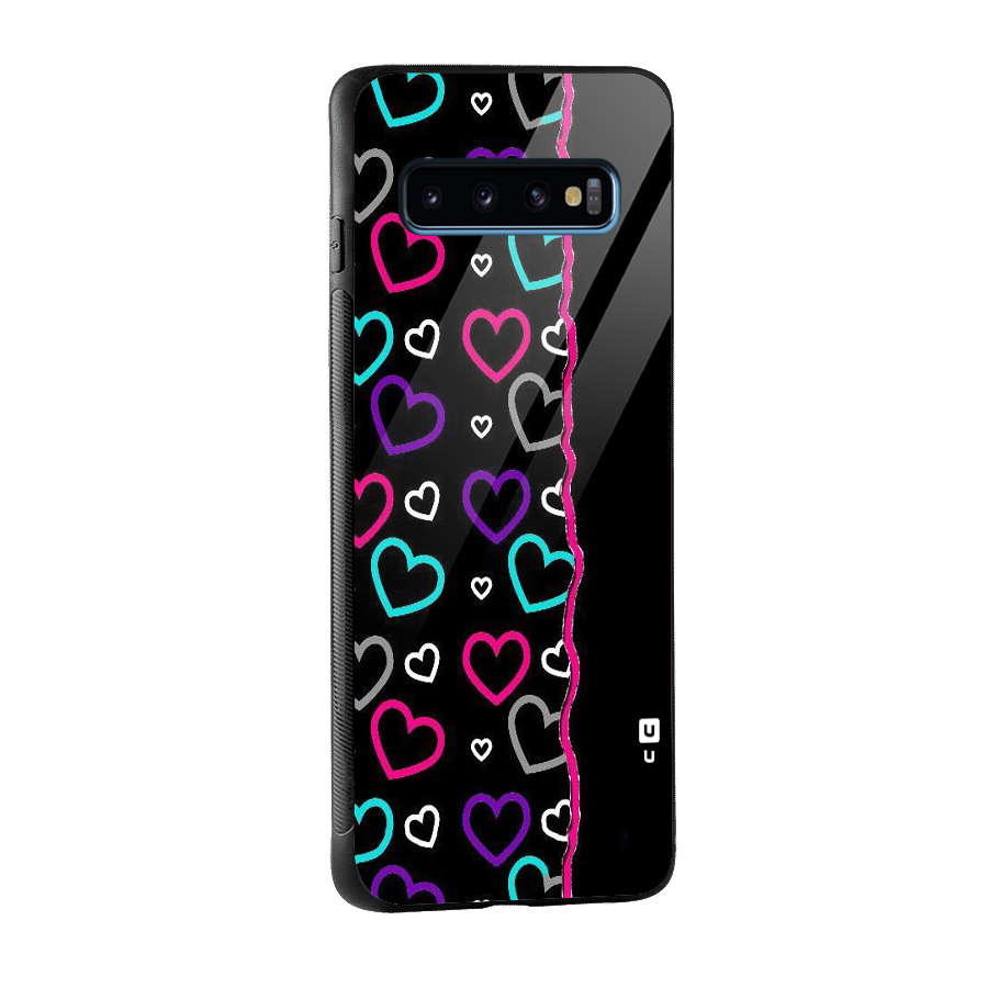 Empty Hearts Glass Back Case for Galaxy S10
