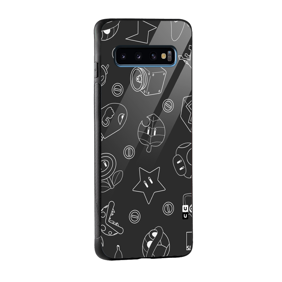 Face Mishchief Glass Back Case for Galaxy S10
