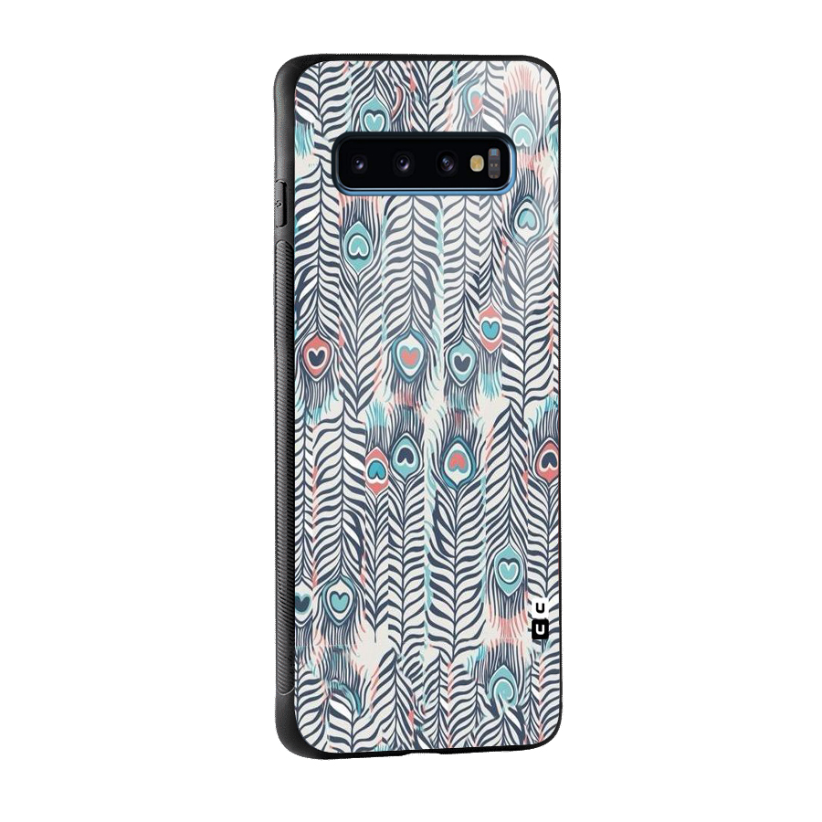 Feather Art Glass Back Case for Galaxy S10