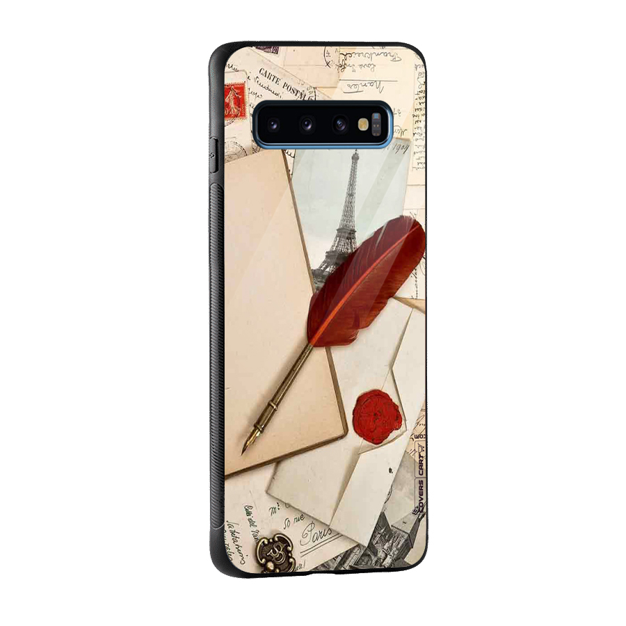 Feather Beauty Glass Back Case for Galaxy S10