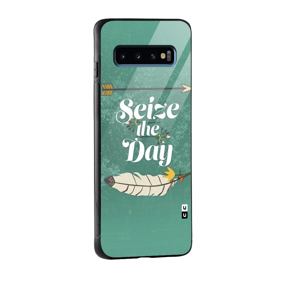 Feather Seize Glass Back Case for Galaxy S10