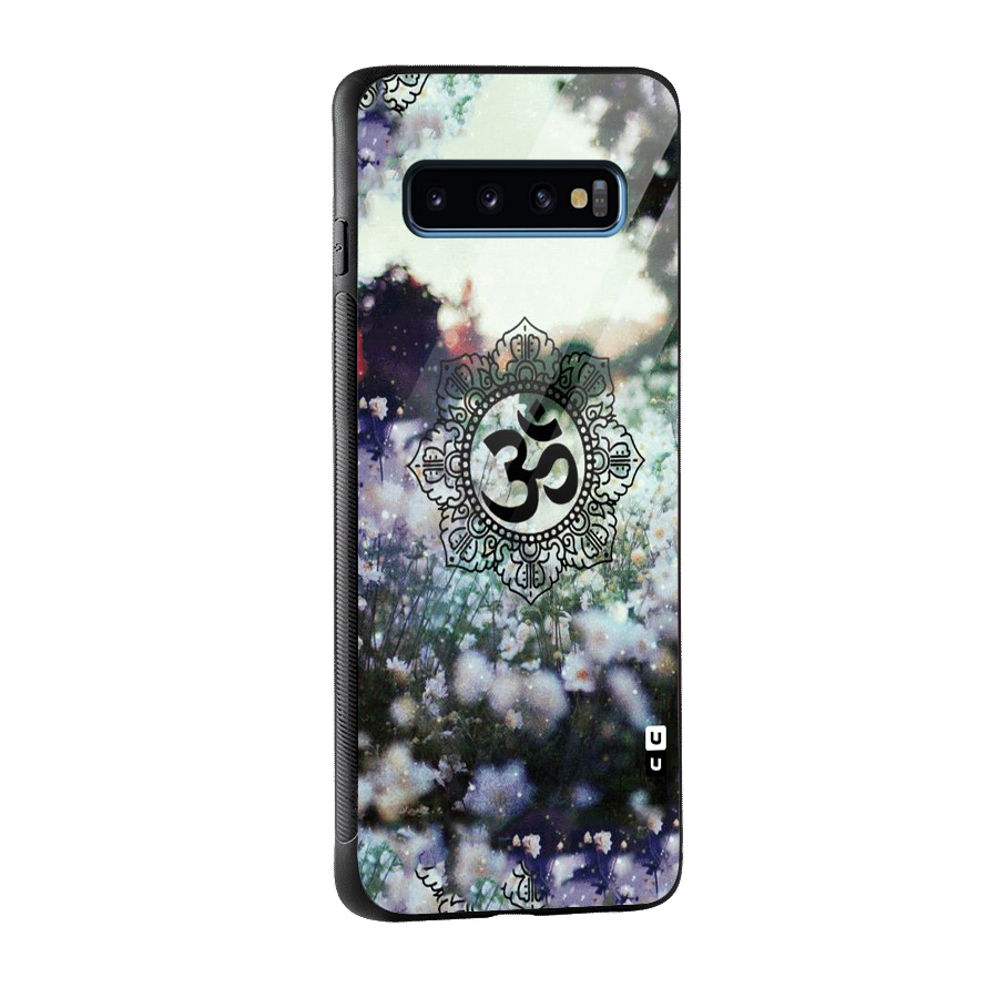 Floral Pray Glass Back Case for Galaxy S10