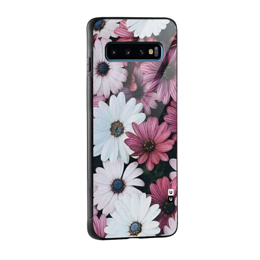 Floral Shades Pink Glass Back Case for Galaxy S10