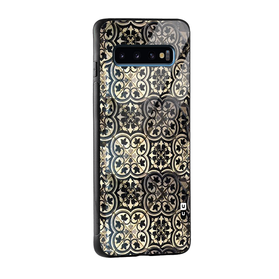 Floral Tile Glass Back Case for Galaxy S10