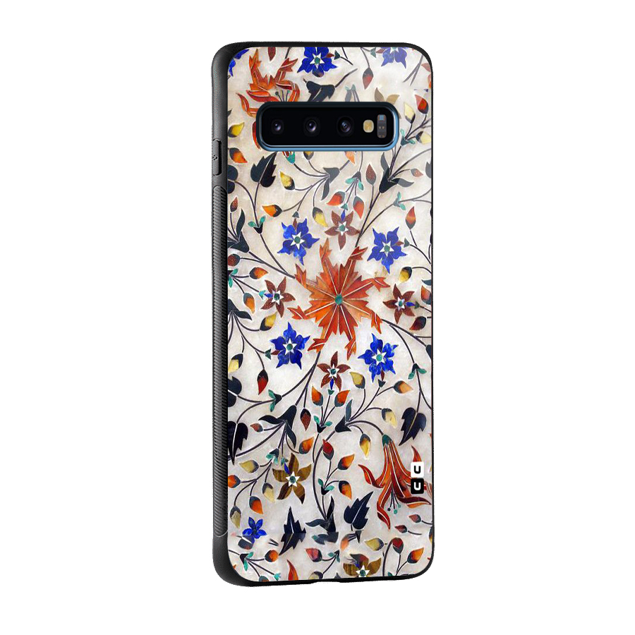 Floral Vintage Bloom Glass Back Case for Galaxy S10