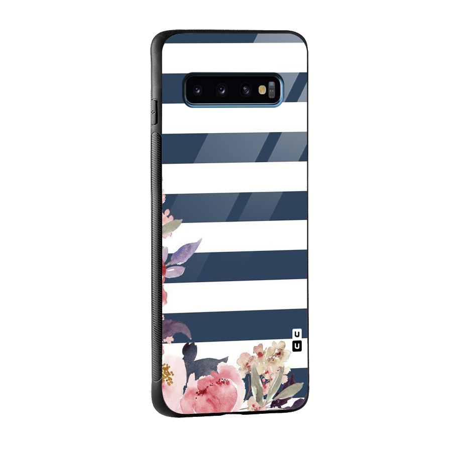 Floral Water Art Glass Back Case for Galaxy S10
