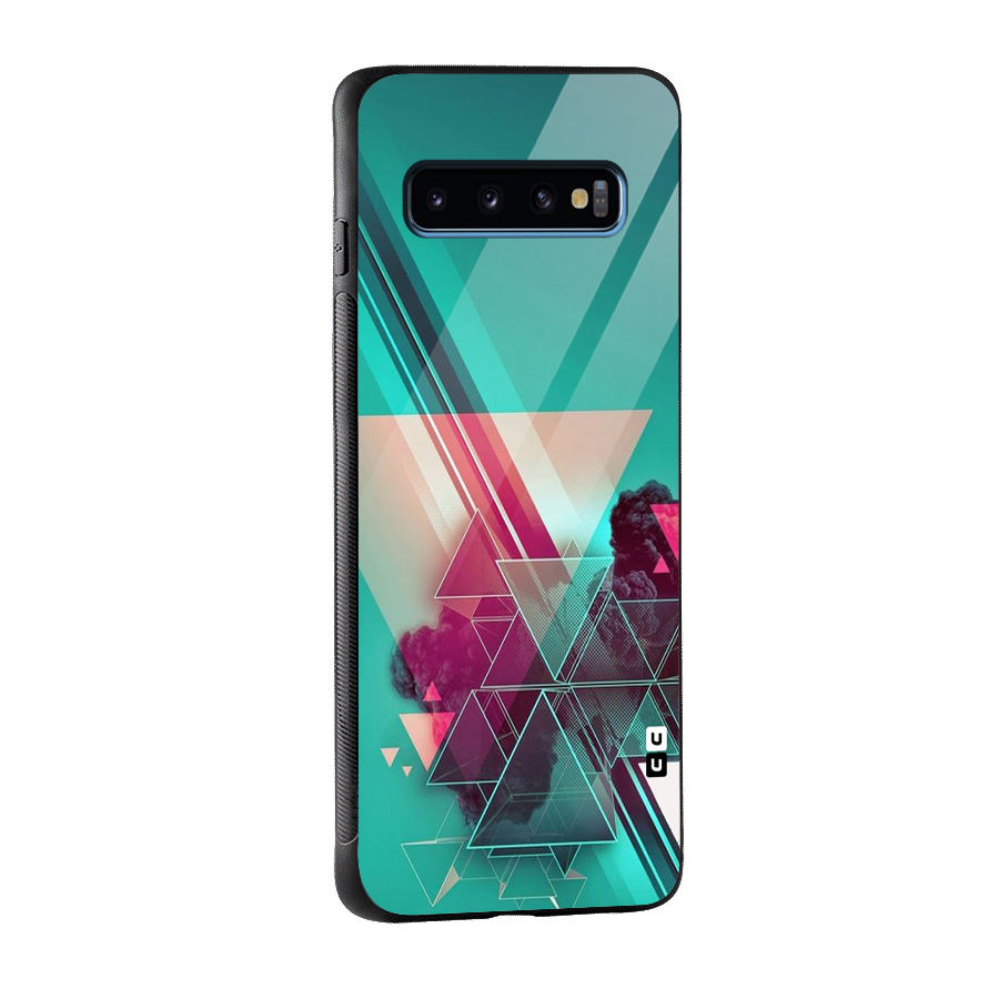 Floroscent Abstract Glass Back Case for Galaxy S10