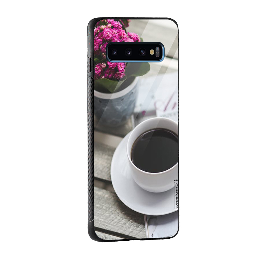Flower And Blend Glass Back Case for Galaxy S10