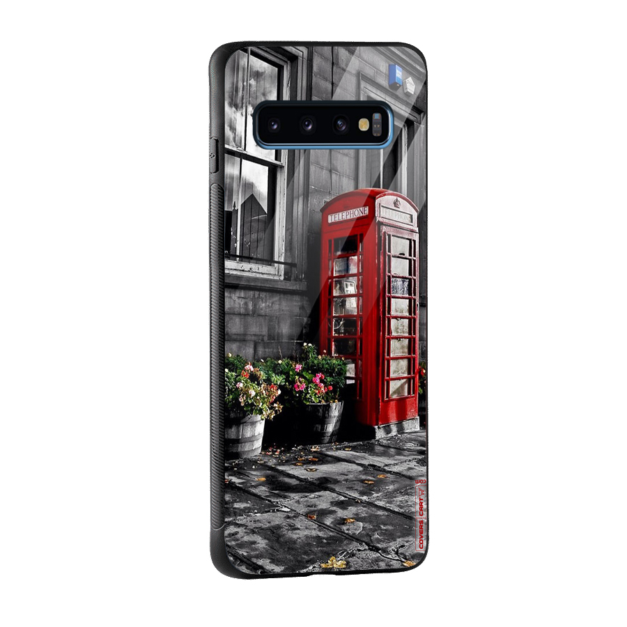 Flower And Booth Glass Back Case for Galaxy S10