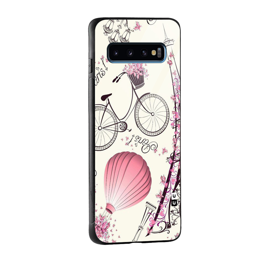 Flower Clipart Glass Back Case for Galaxy S10