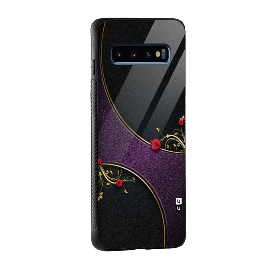 Flower Curves Glass Back Case for Galaxy S10