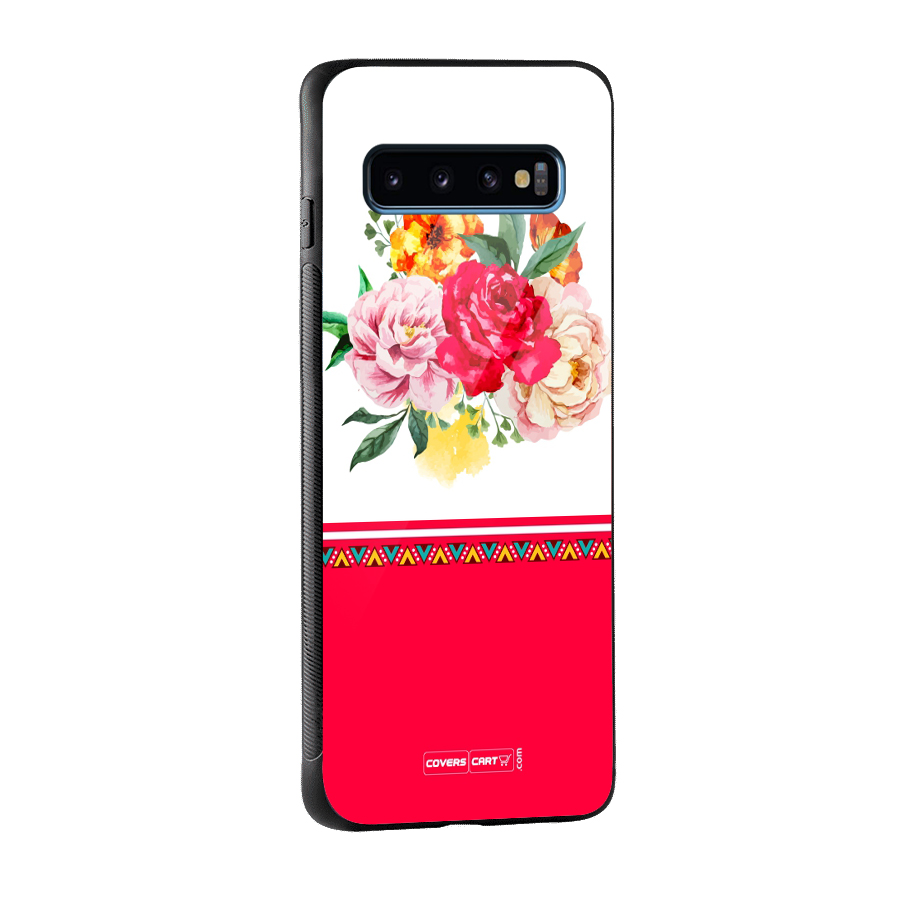 Flower Fusion Glass Back Case for Galaxy S10