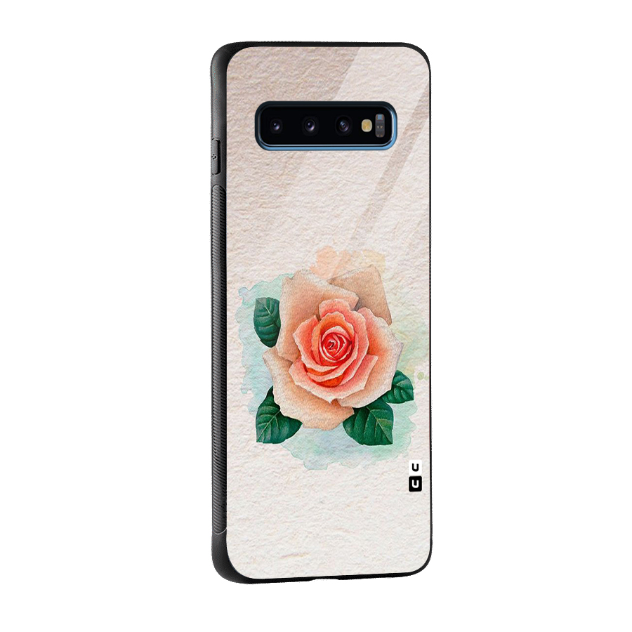 Flower Water Art Glass Back Case for Galaxy S10