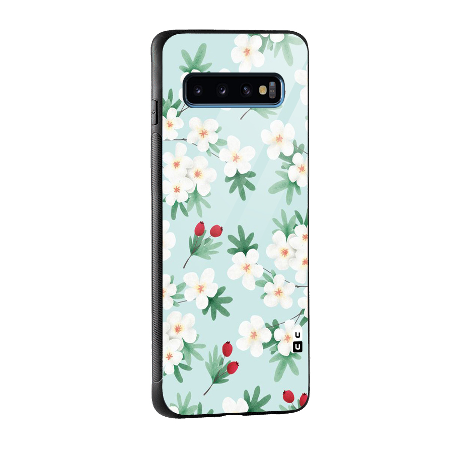 Flowers Pastel Glass Back Case for Galaxy S10