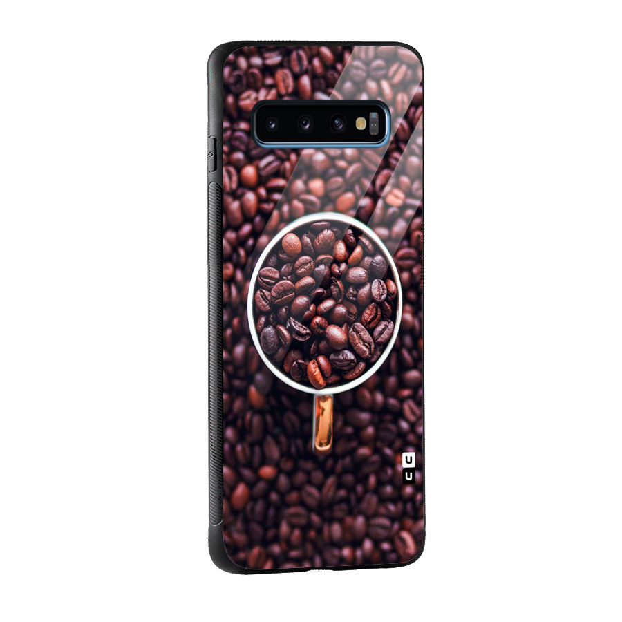 Focus Coffee Beans Glass Back Case for Galaxy S10