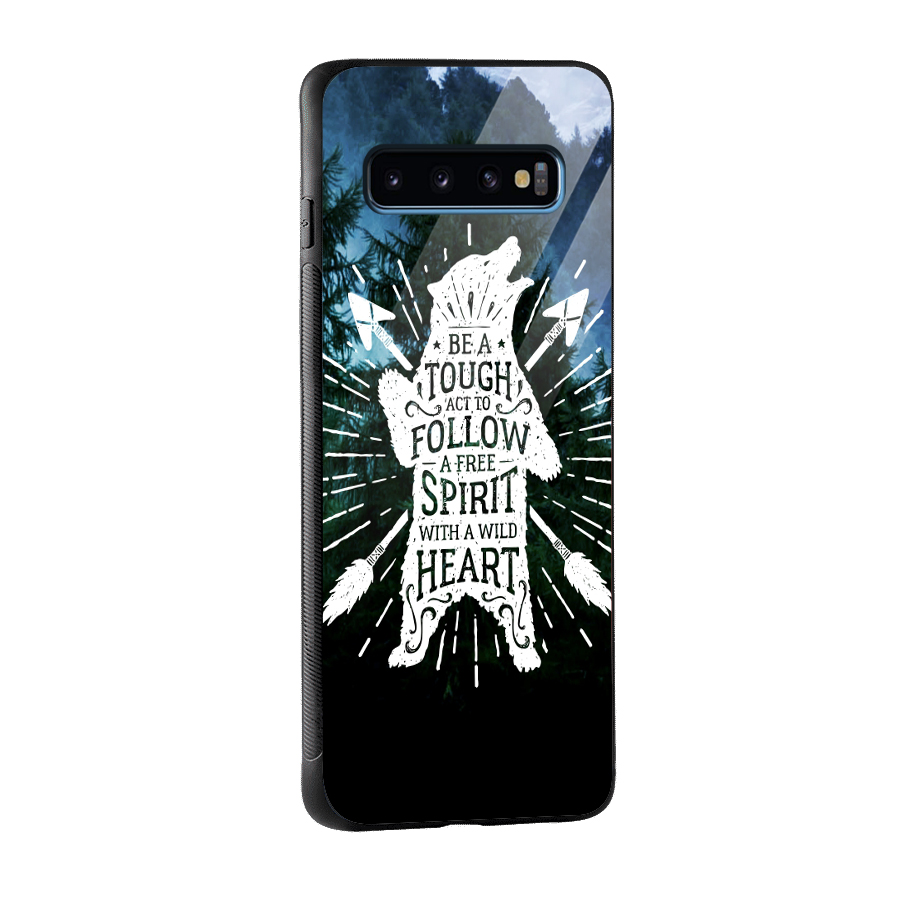 Follow Spirit Heart Glass Back Case for Galaxy S10