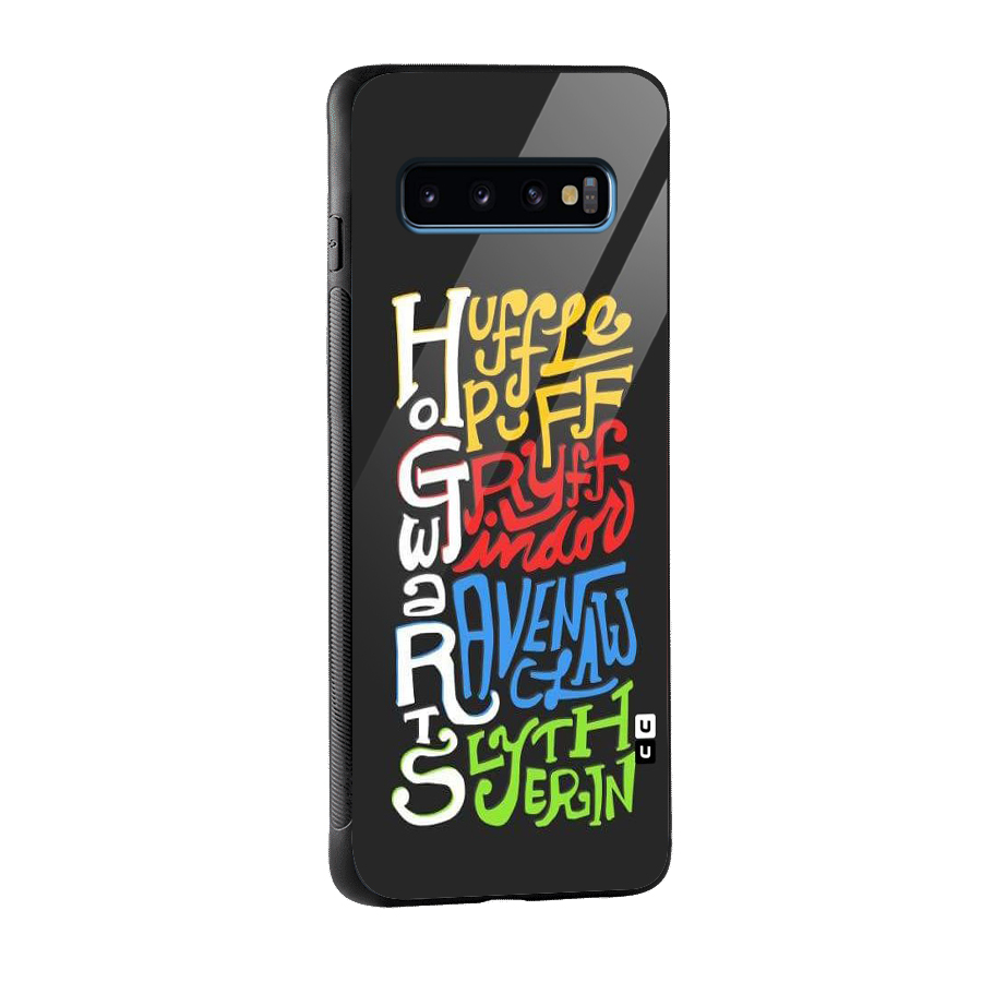 Four Colored Homes Glass Back Case for Galaxy S10