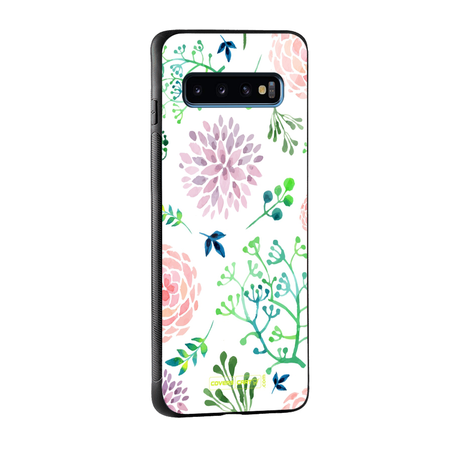Fresh Floral Glass Back Case for Galaxy S10