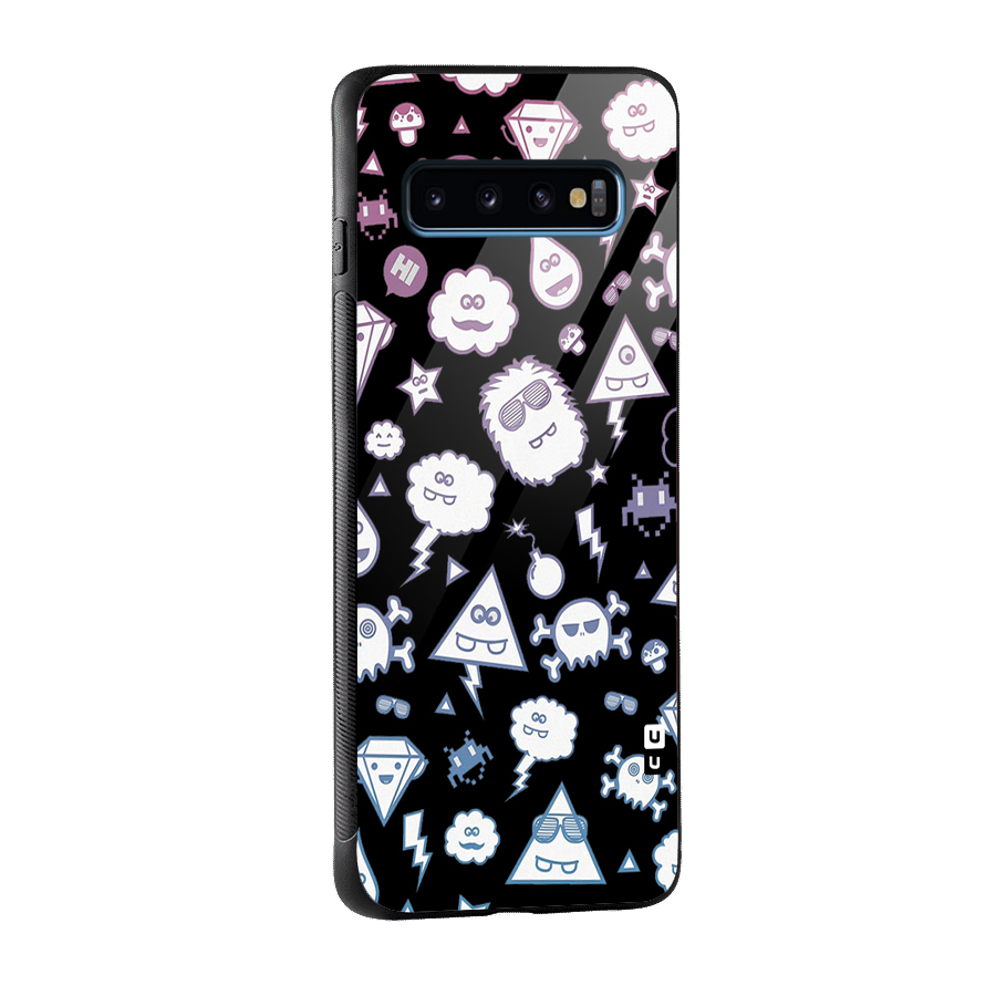 Funny Faces Glass Back Case for Galaxy S10