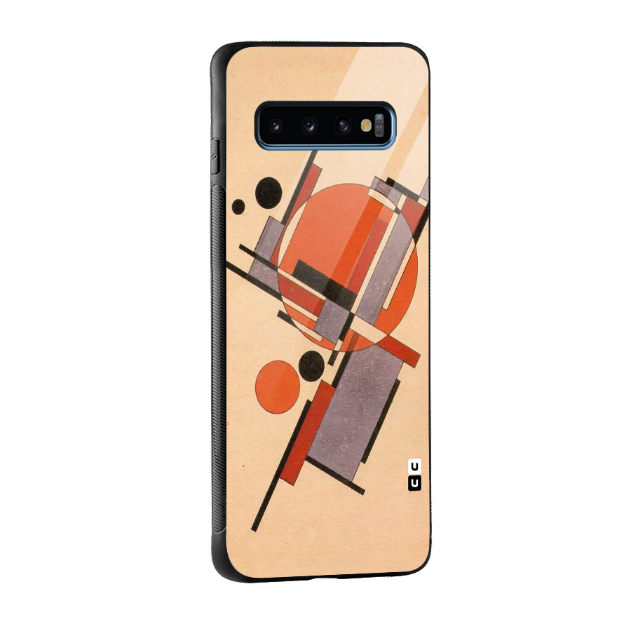 Geo Abstract Metrics Glass Back Case for Galaxy S10