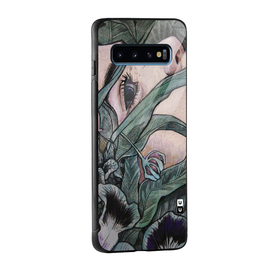 Girl Grass Art Glass Back Case for Galaxy S10