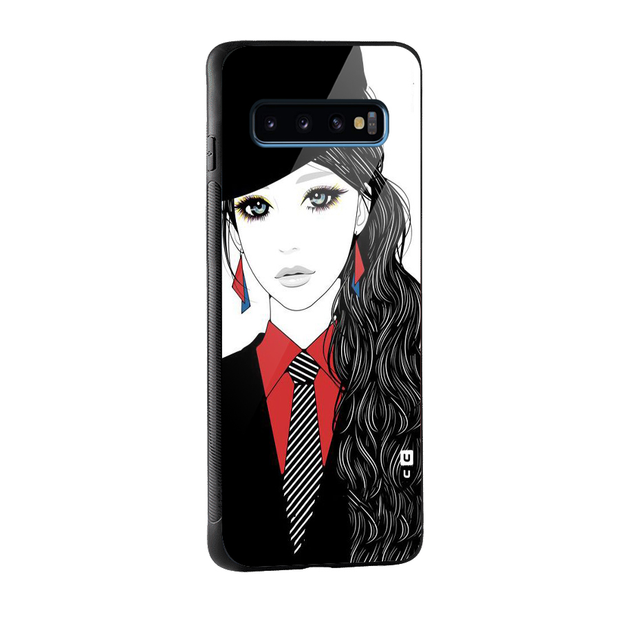 Girl Tie Glass Back Case for Galaxy S10