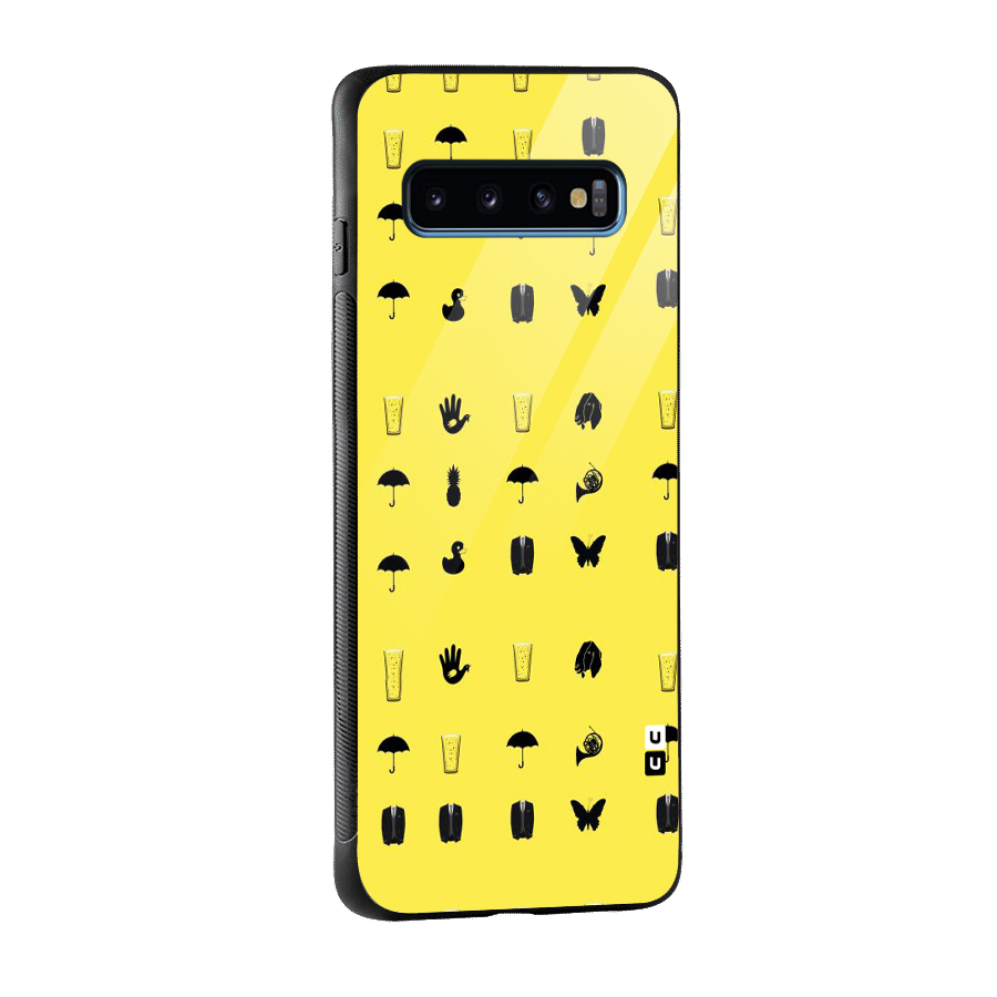 Glass Pattern Glass Back Case for Galaxy S10