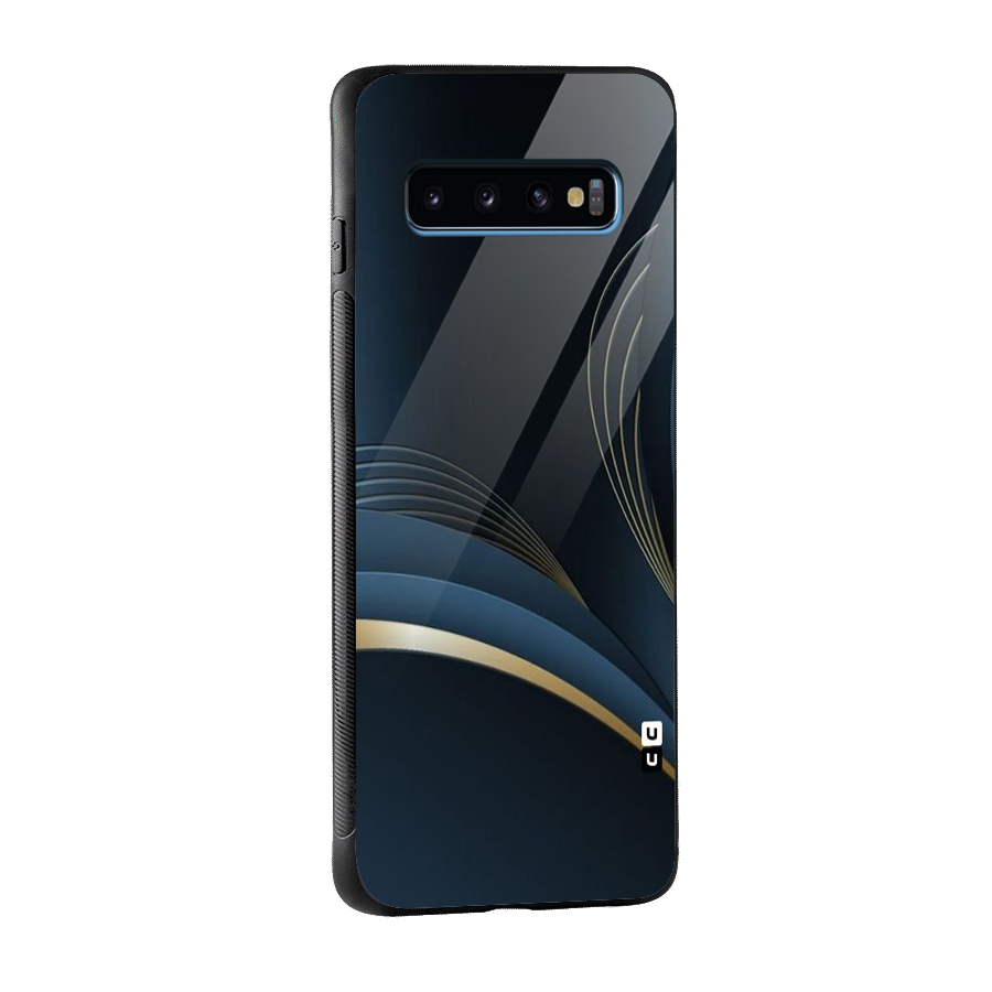 Gold Blue Beauty Glass Back Case for Galaxy S10